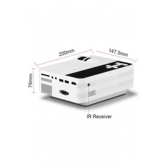 Λάμπα LED Q-A17 Mini Projector DLP (DMD) με ενσωματωμένα ηχεία Λευκό