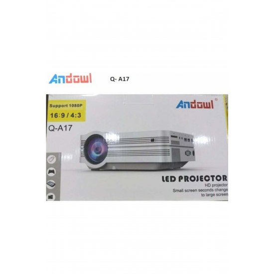 Λάμπα LED Q-A17 Mini Projector DLP (DMD) με ενσωματωμένα ηχεία Λευκό