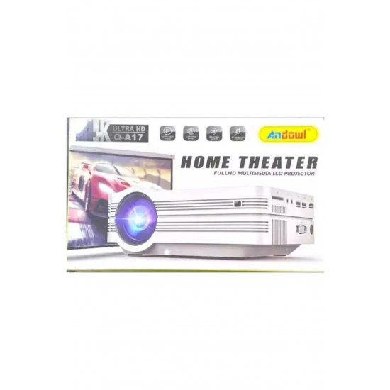 Λάμπα LED Q-A17 Mini Projector DLP (DMD) με ενσωματωμένα ηχεία Λευκό