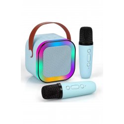 Σετ ηχείων Bluetooth Karaoke με 2 ασύρματα μικρόφωνα, 5 εφέ φωνής, φώτα RGB, φορητό Σετ ηχείων Bluetooth Karaoke με 2 ασύρματα μικρόφωνα, 5 εφέ φωνής, φώτα RGB, φορητό