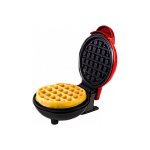Mini Waffle Maker, Flippy, Πολυλειτουργική, Για το σπίτι και το ταξίδι, Compact 18x14,5x9,3 cm, Κόκκινο