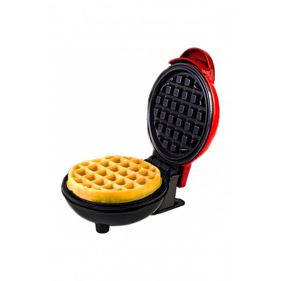 Mini Waffle Maker, Flippy, Πολυλειτουργική, Για το σπίτι και το ταξίδι, Compact 18x14,5x9,3 cm, Κόκκινο