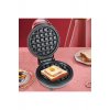 Mini Waffle Maker, Flippy, Πολυλειτουργική, Για το σπίτι και το ταξίδι, Compact 18x14,5x9,3 cm, Κόκκινο