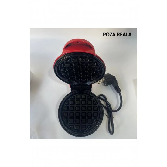 Mini Waffle Maker, Flippy, Πολυλειτουργική, Για το σπίτι και το ταξίδι, Compact 18x14,5x9,3 cm, Κόκκινο