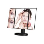 Καλλυντικός καθρέφτης LED Verk Group, με φωτισμό 22 LED, zoom 2x/3x, αναδιπλούμενος, μαύρος