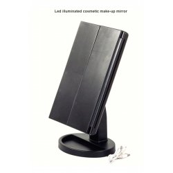 Καλλυντικός καθρέφτης LED Verk Group, με φωτισμό 22 LED, zoom 2x/3x, αναδιπλούμενος, μαύρος
