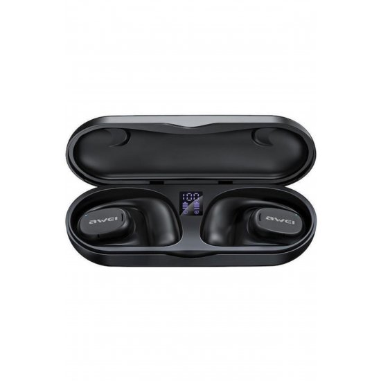 T69 Ακουστικά ανοιχτού αυτιού Bluetooth Handsfree με Μαύρη θήκη φόρτισης