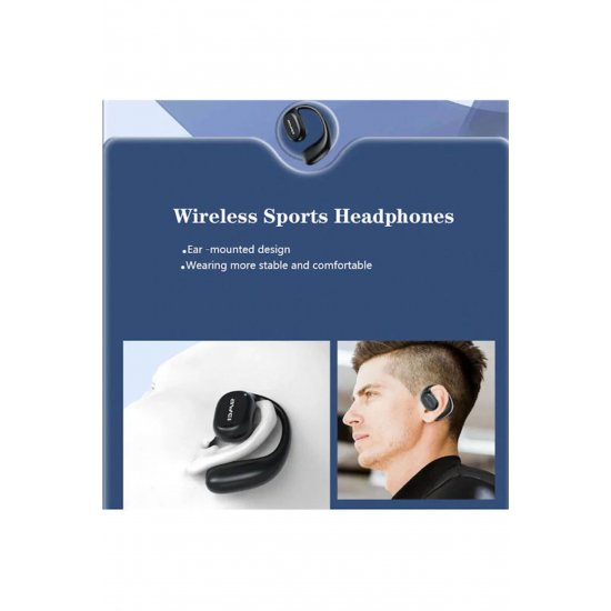 T69 Ακουστικά ανοιχτού αυτιού Bluetooth Handsfree με Μαύρη θήκη φόρτισης