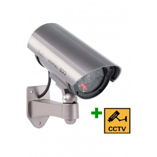 Fake Bullet Surveillance Camera Ασημί