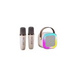 UB φορητό ηχείο Karaoke K12 με 2 ασύρματα μικρόφωνα LED RGB FM Radio