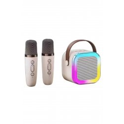 UB φορητό ηχείο Karaoke K12 με 2 ασύρματα μικρόφωνα LED RGB FM Radio