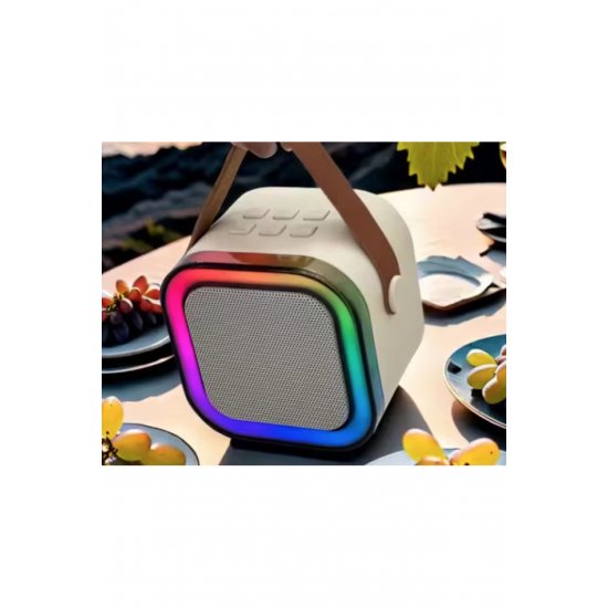 UB φορητό ηχείο Karaoke K12 με 2 ασύρματα μικρόφωνα LED RGB FM Radio