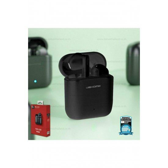 TWS-V35 Earbud Bluetooth Handsfree Ακουστικά με Μαύρη θήκη φόρτισης