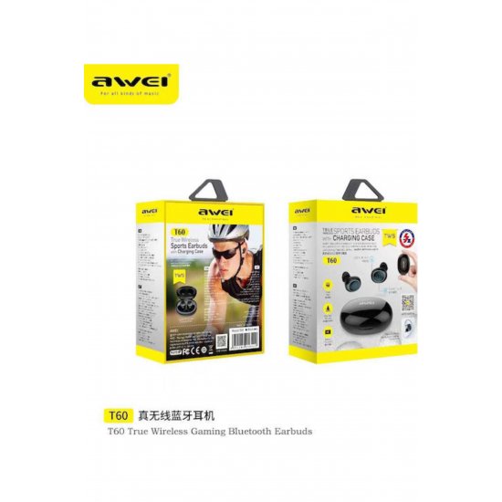Ακουστικά ανοιχτής ακρόασης Bluetooth T60 με Μαύρη θήκη φόρτισης