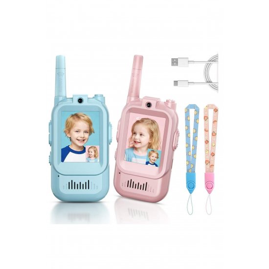 Σετ 2 Walkie-Talkies για Παιδιά, Flippy, Pink and Blue, Κείμενο στα Αγγλικά