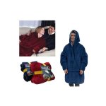 Fleece κουβέρτα με κουκούλα και μανίκια - ζεστή και αφράτη, ένα μέγεθος που ταιριάζει σε όλα