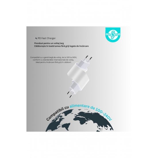 Φορτιστής Fast Charge 35W Συμβατός με iPhone 16/15/Pro/Pro Max/Plus/iPad/AirPods, Samsung, Xiaomi,