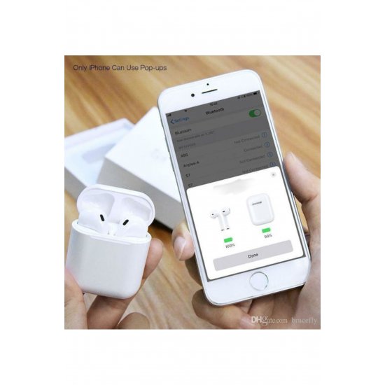 Ακουστικά i30 Earbud Bluetooth Handsfree με θήκη φόρτισης Λευκή