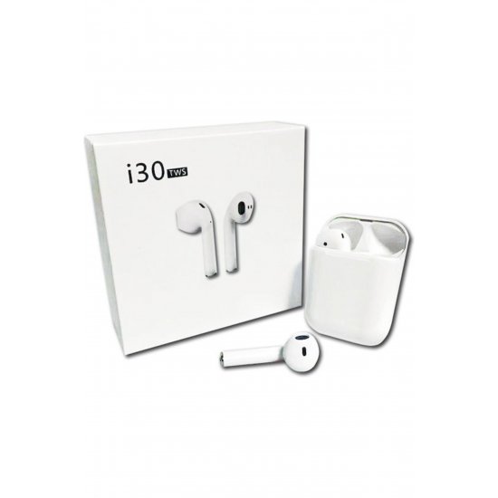 Ακουστικά i30 Earbud Bluetooth Handsfree με θήκη φόρτισης Λευκή