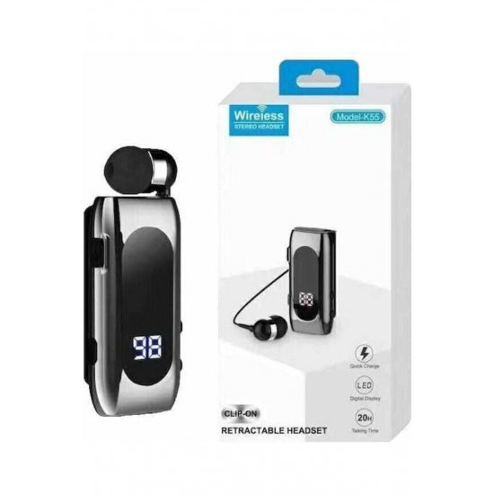 K55 Ακουστικό Bluetooth Handsfree για το αυτί Μαύρο
