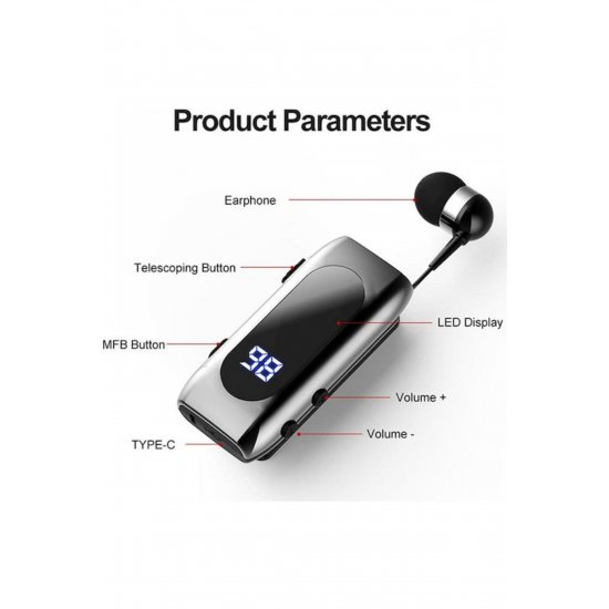 K55 Ακουστικό Bluetooth Handsfree για το αυτί Μαύρο