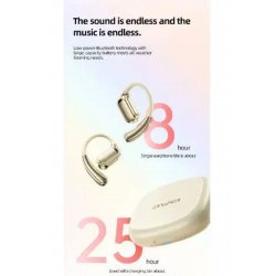 Ακουστικά ανοιχτού αυτιού Bluetooth Handsfree TZ8 με Μαύρη θήκη φόρτισης