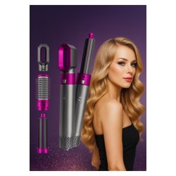 Σετ styling μαλλιών 5 σε 1 Επαγγελματικές λαβίδες ισιώματος Προσάρτημα πιστολάκι αντιστατικό