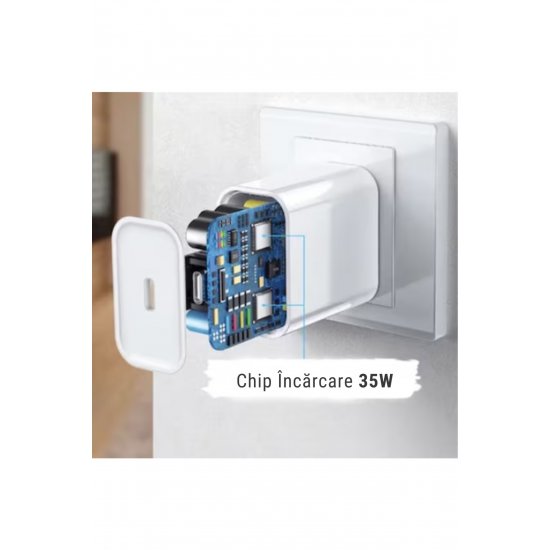 Φορτιστής 35W Adaptive Charge PD, USB-C, 5V/3A, 9V/3A, 12V/2.92A, 1m καλώδιο Συμπεριλαμβάνεται