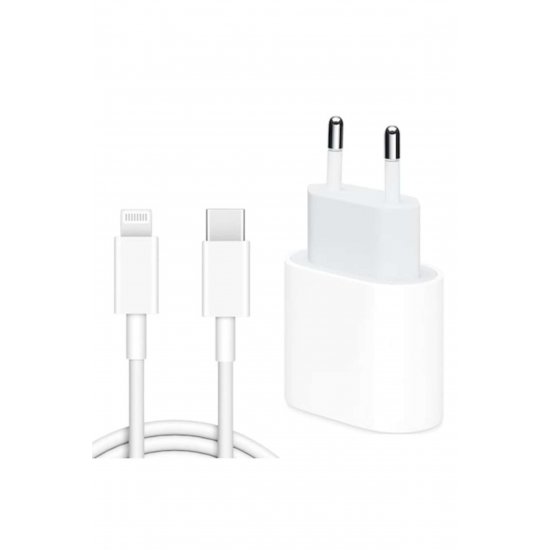 Σετ φορτιστή συμβατό με Apple, USB-C 20W, σειρά iPhone 12/13/14, Ανοιχτό γκρι