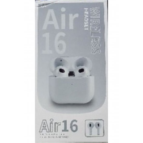 Ακουστικά ανοιχτής ακρόασης Bluetooth TWS Air16 με λευκή θήκη φόρτισης