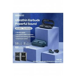 TWS-29 Earbud Bluetooth Handsfree ακουστικά με μπλε θήκη φόρτισης