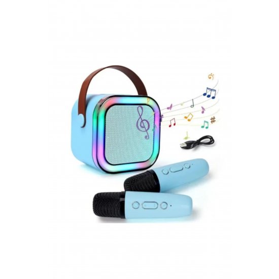 Σετ ηχείων Bluetooth 5.3 Karaoke με 2 ασύρματα μικρόφωνα