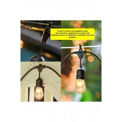 Ολοκληρωμένο κιτ String Lights 10m με 10 Λαμπτήρες, Διασυνδεδεμένο, Θερμό Φως