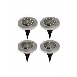 Σετ 4 ηλιακά φωτιστικά κήπου - 8 έγχρωμα LED, ανοξείδωτο, IP65, 600mAh
