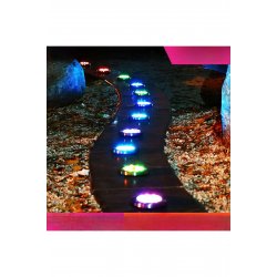 Σετ 4 ηλιακά φωτιστικά κήπου - 8 έγχρωμα LED, ανοξείδωτο, IP65, 600mAh