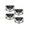 Σετ 4 Λαμπτήρες Solar Motion-Sensor, 1000 lm, 100 LED, 220 mAh, Μαύρο