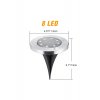 Σετ ηλιακών λαμπτήρων 4 – 8 LED 2W ζεστό λευκό, ανοξείδωτο, IP65