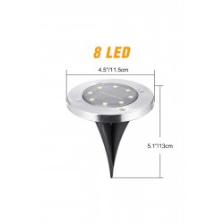 Σετ ηλιακών λαμπτήρων 4 – 8 LED 2W ζεστό λευκό, ανοξείδωτο, IP65 Σετ ηλιακών λαμπτήρων 4 – 8 LED 2W ζεστό λευκό, ανοξείδωτο, IP65