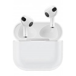 White Pods 3 Earbud Bluetooth Handsfree ακουστικά με θήκη φόρτισης Λευκό