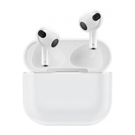 White Pods 3 Earbud Bluetooth Handsfree ακουστικά με θήκη φόρτισης Λευκό