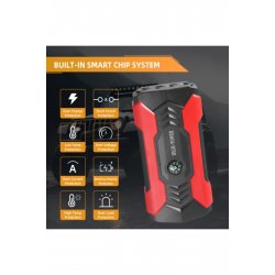 Πολυλειτουργική εκκίνηση αυτοκινήτου με Power Bank, πυξίδα, φακό LED και Hamme παραθύρου έκτακτης ανάγκης