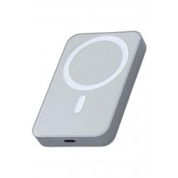 Ασύρματη εξωτερική μπαταρία MagSafe MS1 Pro 5000 mAh, 20W, Για iPhone και Android, Μαγνητική, Λευκή