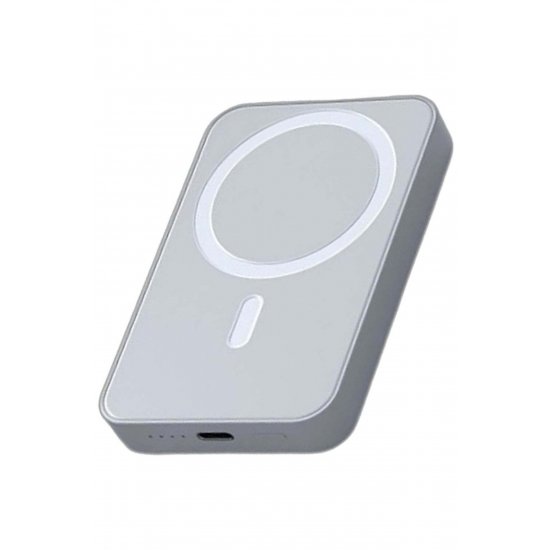 Ασύρματη εξωτερική μπαταρία MagSafe MS1 Pro 5000 mAh, 20W, Για iPhone και Android, Μαγνητική, Λευκή