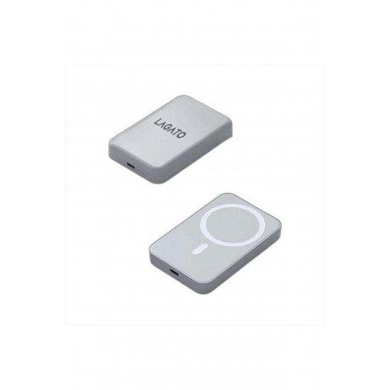 Ασύρματη εξωτερική μπαταρία MagSafe MS1 Pro 5000 mAh, 20W, Για iPhone και Android, Μαγνητική, Λευκή
