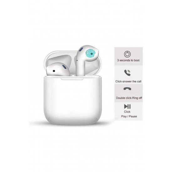 TWS i11s Earbud Bluetooth Handsfree Ακουστικά με θήκη φόρτισης Λευκή