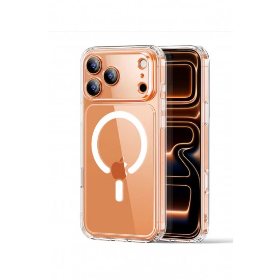 Διάφανη θήκη σιλικόνης για iPhone 17 Pro, MagSafe, προστασία κάμερας