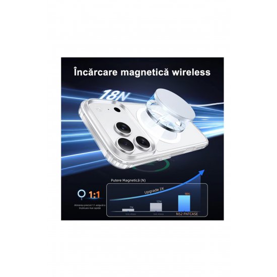 Διάφανη θήκη σιλικόνης για iPhone 17 Pro, MagSafe, προστασία κάμερας