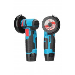 Μίνι φορητός γωνιακός μύλος 12V, δίσκος 76 mm, μπλε-μαύρος, 2 μπαταρίες