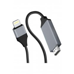 Καλώδιο Hdtv HDMI αρσενικό - Lightning αρσενικό 2m Μαύρο