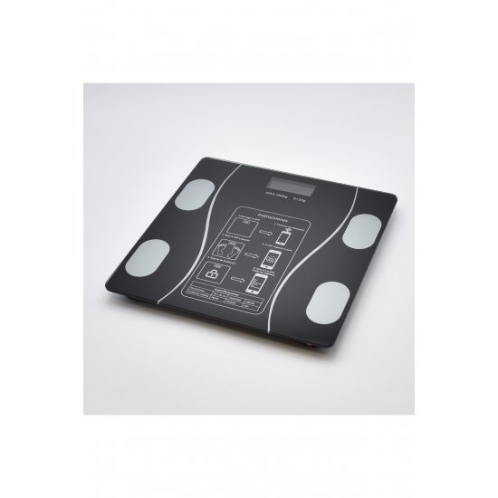 Smart Body Diagnostic Scale Από 4mm tempered glass με μεζούρα 150cm, 180kg,